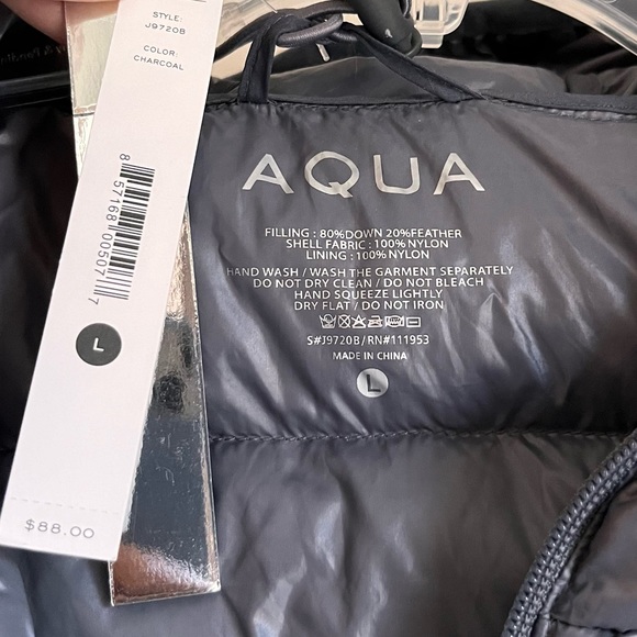 Cozy Down Puffer Coat with Stuff Bag Charcoal Womens Size L - Picture 4 of 11